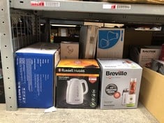 QUANTITY OF KITCHEN & APPLIANCES ITEMS TO INCLUDE RUSSELL HOBBS TEXTURES ELECTRIC 1.7L CORDLESS KETTLE (FAST BOIL 3KW, WHITE PREMIUM PLASTIC, MATT & HIGH GLOSS FINISH, REMOVABLE WASHABLE ANTI-SCALE F