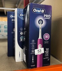 QUANTITY OF HEALTH & BEAUTY ITEMS TO INCLUDE ORAL-B PRO JUNIOR KIDS ELECTRIC TOOTHBRUSH, 1 TOOTHBRUSH HEAD, 3 MODES WITH KID-FRIENDLY SENSITIVE MODE, FOR AGES 6+, 2 PIN UK PLUG, PURPLE: LOCATION - A