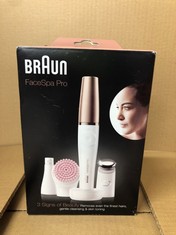 BRAUN FACESPA PRO 912 FACE EPILATOR WHITE/BRONZE – 3-IN-1 FACIAL EPILATOR, CLEANING AND FIRMING SYSTEM FOR SALON BEAUTY AT HOME WITH 3 EXTRAS.: LOCATION - A