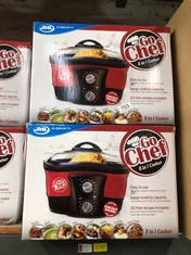 X2 GO CHEF MULTI COOKER - 5L 8 IN 1 ELECTRIC SLOW COOKER POT, ROAST, SLOW COOK, STEAM, POACH, FRY, BOIL, BAKE AND FONDUE - EASY TO USE, NON STICK - GREAT RICE COOKER AND DEEP FAT FRYER: LOCATION - F