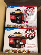 2 X GO CHEF MULTI COOKER - 5L 8 IN 1 ELECTRIC SLOW COOKER POT, ROAST, SLOW COOK, STEAM, POACH, FRY, BOIL, BAKE AND FONDUE - EASY TO USE, NON STICK - GREAT RICE COOKER AND DEEP FAT FRYER: LOCATION - F