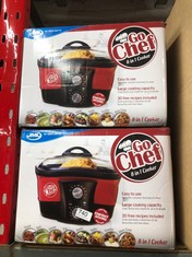 2 X GO CHEF MULTI COOKER - 5L 8 IN 1 ELECTRIC SLOW COOKER POT, ROAST, SLOW COOK, STEAM, POACH, FRY, BOIL, BAKE AND FONDUE - EASY TO USE, NON STICK - GREAT RICE COOKER AND DEEP FAT FRYER: LOCATION - F