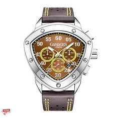 GAMAGES OF LONDON LIMITED EDITION HAND ASSEMBLED CREST AUTOMATIC SILVER BROWN WATCH SKU:GA1921 RRP £810: LOCATION - TOP 50 RACK