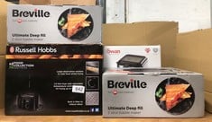 QUANTITY OF KITCHEN & APPLIANCES ITEMS TO INCLUDE BREVILLE ULTIMATE DEEP FILL TOASTIE MAKER | 2 SLICE SANDWICH TOASTER | REMOVABLE NON-STICK PLATES | STAINLESS STEEL | BLACK [VST082]: LOCATION - G