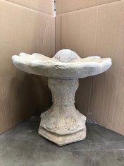 SHELL BIRD BATH - LARGE SHELL ON DECORATIVE BASE - COLLECTION ONLY - LOCATION FRONT FLOOR