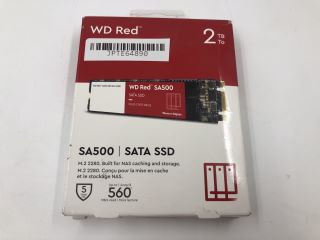 WD RED 2TB SA500 SATA M.2 SSD: MODEL NO WDS200T1R0B-68A4Z0 (RRP £141) [JPTE64890]: LOCATION - A