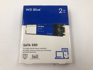 WD BLUE 2TB 2280 SATA M.2 SSD: MODEL NO WDS200T2B0B-00YS70 (RRP £121) [JPTE64847]: LOCATION - A