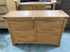 ORRICK RUSTIC SOLID OAK 6 DRAWER CHEST - ITEM NO. ZNRVE007 - RRP £680