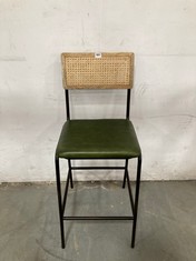 NKUKU ISWA LEATHER & CAN COUNTER CHAIR IN RICH GREEN - MODEL NO IS0701 - RRP £325