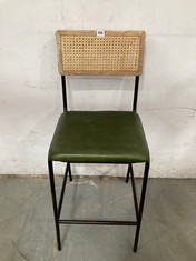 NKUKU ISWA LEATHER & CAN COUNTER CHAIR IN RICH GREEN - MODEL NO IS0701 - RRP £325