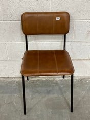 NKUKU UKARI LEATHER DINING CHAIR IN AGED TAN - MODEL NO. UC1001 - RRP £230