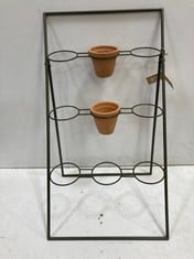 NKUKU JARA TERRACOTTA PLANTER STAND IN TERRACOTTA / IRON - MODEL NO. JP0701 - RRP £95