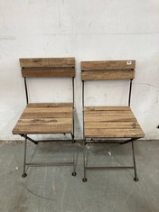 NKUKU SET OF 2 RISHIKESH RECLAIMED WOOD & IRON CHAIRS - MODEL NO. RC0501 - RRP £375