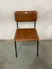 NKUKU UKARI LEATHER DINING CHAIR IN AGED TAN - MODEL NO. UC1001 - RRP £230