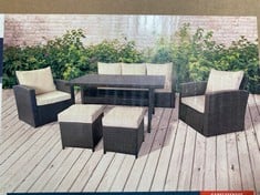 OUTDOOR OASIS PORTLAND RATTAN SOFA SET RISING TABLE 6 PIECE SET