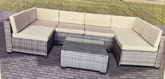 OUTDOOR OASIS SIENNA U-SHAPE CORNER SOFA SET 7 PIECE