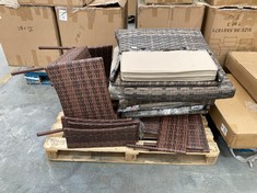 PALLET OF ASSORTED RATTAN OUTDOOR SOFA SET PARTS