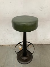 NKUKU NARWANA LEATHER ROUND STOOL IN RICH GREEN - MODEL NO. NS2601 - RRP £250