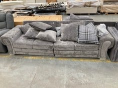 4 SEATER SPLIT SOFA IN MEDIUM GREY FABRIC