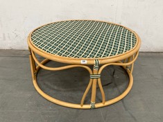 COASTAL RATTAN BISTRO DINING TABLE IN GREEN / NATURAL