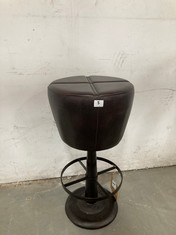 NKUKU DESHAN LEATHER BAR STOOL IN DARK BROWN - MODEL NO. DS5001 - RRP £295