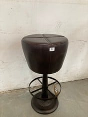 NKUKU DESHAN LEATHER BAR STOOL IN DARK BRWON - MODEL NO. DS5001 - RRP £295