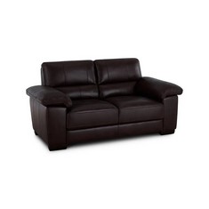 TURIN 2 SEATER SOFA IN TWO TONE BROWN LEATHER - RRP £1250