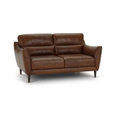 OAK FURNITURELAND LUCCA 2 SEATER SOFA IN CABERNET LEATHER - RRP £1900