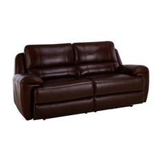 AUSTIN 3 SEATER SOFA IN TWO TONE BROWN LEATHER - RRP £1780