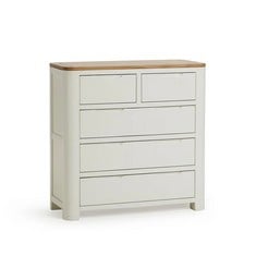 HOVE NATURAL OAK AND PAINTED 5 DRAWER CHEST - ITEM NO. HOV004 - RRP £630