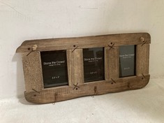 48 X STONE THE CROWS TRIPLE WOODEN PHOTOFRAME - (H) 36 X (W) 46 X (D) 2 CM - TOTAL RRP £816