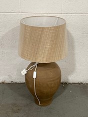 1 X STONE THE CROWS LARGE CLASSORTED IC LAMPBASE - TAN - HEIGHT 60CMS TO INCLUDE 1 X STONE THE CROWS SILK SHADE NUMBER THREE:HORIZONTAL SAND - 41.5X50X31.5CMS - TOTAL RRP £295