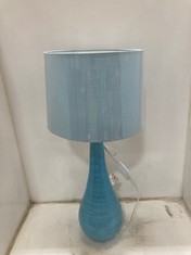 3 X STONE THE CROWS MD.TEARDROP LAMPBASE - LIGHT BLUE - HEIGHT 50CMS TO INCLUDE 3 X STONE THE CROWS LAMP SHADE NUMBER FIVE : LIGHT BLUE - 32X35X25CMS - TOTAL RRP £375