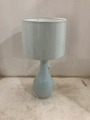 4 X STONE THE CROWS SM.TEARDROP LAMPBASE-PASTEL MINT- HEIGHT 30CMS TO INCLUDE 5 X STONE THE CROWS LAMP SHADE NUMBER FOUR : PASTEL MINT - 22.5X24.5X17.5CMS - TOTAL RRP £370