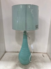 1 X STONE THE CROWS MD.TEARDROP LAMPBASE - LIGHT AQUA - HEIGHT 50CMS TO INCLUDE 1 X STONE THE CROWS LAMP SHADE NUMBER FIVE : LIGHT AQUA - 32X35X25CMS - TOTAL RRP £125