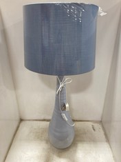 1 X STONE THE CROWS LG.TEARDROP LAMPBASE-PASTEL BLUE - HEIGHT 70CMS - TOTAL RRP £135 TO INCLUDE BLUE LAMPSHADE