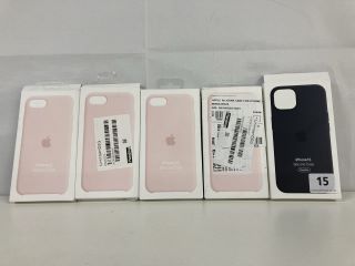 5 X ASSORTED APPLE IPHONE CASES INC IPHONE SE SILICONE CASE