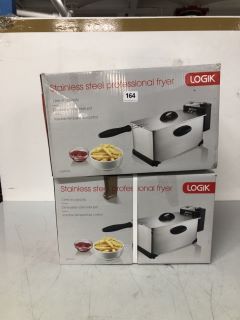 2 X LOGIK STAINLESS STEEL PROFESSIONAL FRYERS