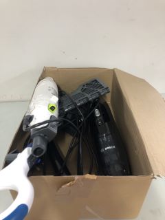 BOX OF ASSORTED ITEMS TO INC SHARK VACUUM CLEANER