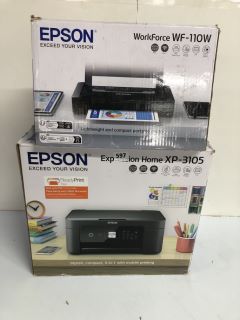 2 X ASSORTED EPSON PRINTERS INC EPSON EXPRESSION HOME XP-3105 PRINTER