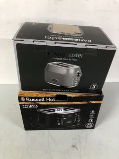 2 X ASSORTED ITEMS TO INC RUSSELL HOBBS STYLEVIA BLACK TOASTER