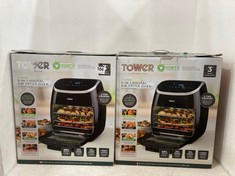 2 X TOWER VORTX 11L 5-IN-1 DIGITAL AIR FRYER OVEN - BLACK - MODEL NO.: T17039 - TOTAL RRP £240