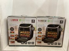 2 X TOWER VORTX 11L 5-IN-1 DIGITAL AIR FRYER OVEN - BLACK - MODEL NO.: T17039 - TOTAL RRP £240