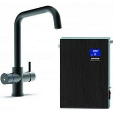 T1 X TRE MERCATI BOILING WATER TAP IN BLACK MATT WITH 4 IN 1 FEATURES AND BOILER TANK INCLUDES ONE REPLACEMENT FILTER - RRP £1450