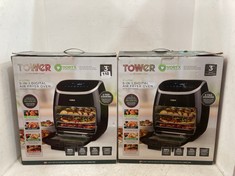 2 X TOWER VORTX 11L 5-IN-1 DIGITAL AIR FRYER OVEN - BLACK - MODEL NO.: T17039 - TOTAL RRP £240