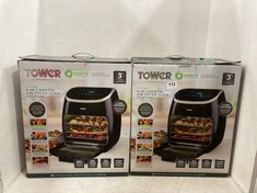 2 X TOWER VORTX 11L 5-IN-1 DIGITAL AIR FRYER OVEN - BLACK - MODEL NO.: T17039 - TOTAL RRP £240