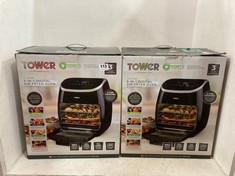 2 X TOWER VORTX 11L 5-IN-1 DIGITAL AIR FRYER OVEN - BLACK - MODEL NO.: T17039 - TOTAL RRP £240