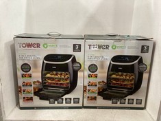 2 X TOWER VORTX 11L 5-IN-1 DIGITAL AIR FRYER OVEN - BLACK - MODEL NO.: T17039 - TOTAL RRP £240