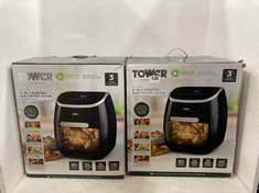 2 X TOWER VORTX 11L 5-IN-1 DIGITAL AIR FRYER OVEN - BLACK - MODEL NO.: T17039 - TOTAL RRP £240