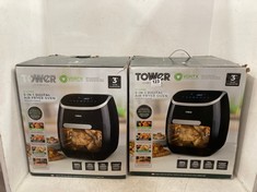 2 X TOWER VORTX 11L 5-IN-1 DIGITAL AIR FRYER OVEN - BLACK - MODEL NO.: T17039 - TOTAL RRP £240